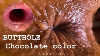 My CHOCOLATE COLOR butthole has never been filmed so up close! Even the camera has broken