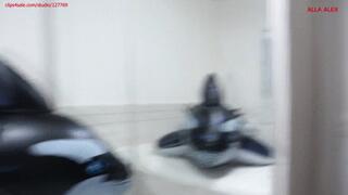 Alla deflates a big squeaky inflatable whale