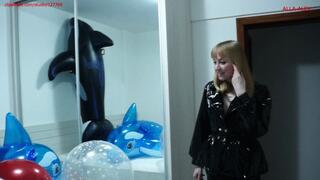 Alla rides on balloons and inflatable whales and makes hot balloon S2P