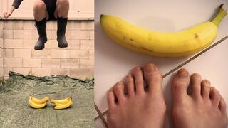 CRUSHING BANANAS WITH BOOTS AND BAREFOOT