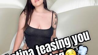 Latina big tits teasing you and farting