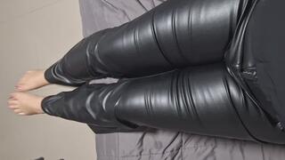 Crushing Him Under My Ass in Black Leather Pants - Higher-Quality (HD 4k)