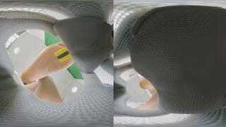 3DVR180 degrees ANNA XIAOYU put the dwarf in the shoe and crushed it