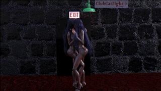 Black Cat CatBall CatFight Tongue Fight part 1