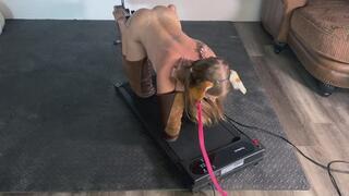 Puppy Girl Variety goes on a walk on the treadmill POV