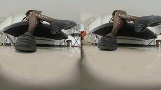 3DVR180 HEIYU stockings dominate black thick-soled sandals and flatten