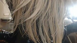 Latex doll masturbating