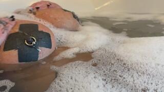 Bubble Bath Foot Play with Pierced and Tattooed Goddess