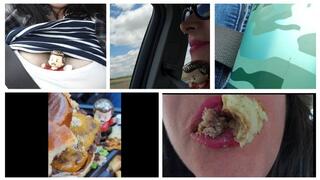 Roadtripping w Ya Lunch Meal Chedder Burger Fries and Me