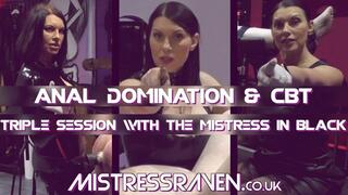 [1013] Anal Domination and CBT Triple Session Mistress in Black