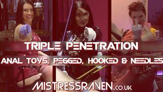 [1014] Triple Penetration Toys Pegged Hooked Needles