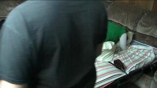 Sarah gets a lazy prison strapping