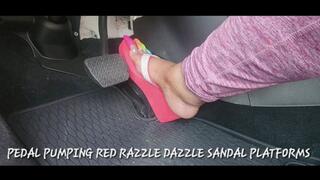 PEDAL PUMPING RED RAZZLE DAZZLE SANDAL PLATFORMS