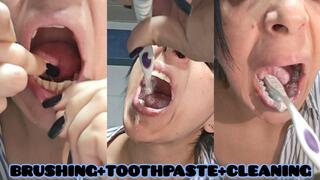 Brushing+toothpaste+cleaning!
