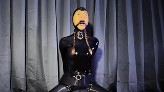 I CAN'T HANDLE THE BALLGAG! - Drooling Latexgirl's no-escape 2nd Orgasm
