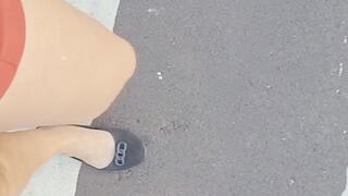 Walking with sneaker