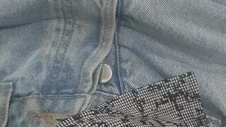 The sensual erotic tease play wearing jeans