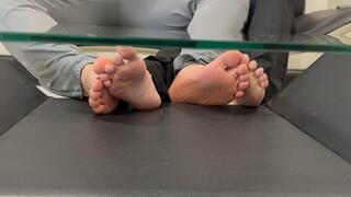 Summer Raez Plays Flirty Couch Footsies With Latino Roommate | Feet Touching | Soles | Male Feet