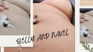 belly, navel, piercing, cream