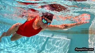 Aquaphilias-Mya Pleasure- Practices so she can make the Swim Team