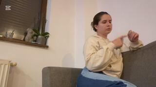 Bubbly muffled farts on couch