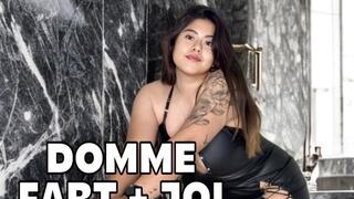 DOMINATRIX IN LEATHER FARTING & JOI