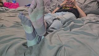 Toe sock tease and play