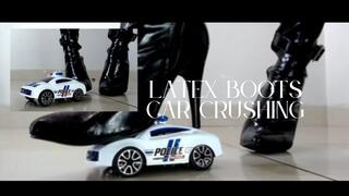 Giant Latex Boot Stomped Crushed Cop Car