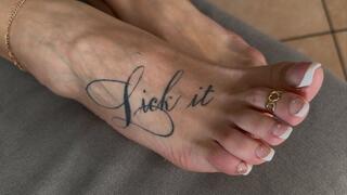 BIG WHITE BULL lick and worship Miss Rose feet