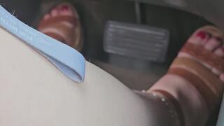 Driving In My big Chunky heel high heels