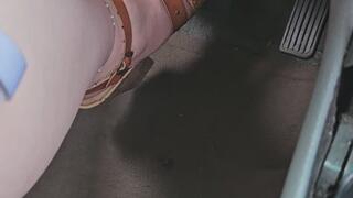 Riding in my Civic in Chunky heels