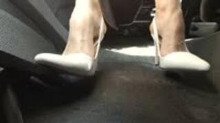 No Choice But to Drive The Van In Heels - Pedal View WMV