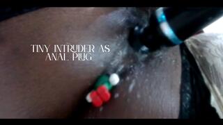 Squirting With Shrunk Tiny Intruder As Anal Plug