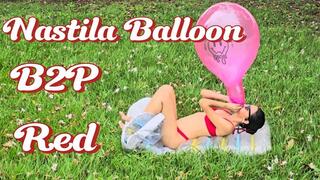 Blow to pop red Nastila balloon