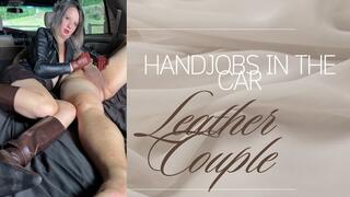 in the car leather handjobs