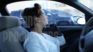 Jane Domino in Black Leather Gloves