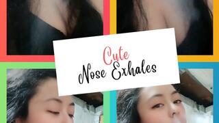 Cute Nose Exhales Smoking Marlboro Red