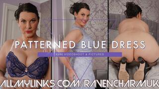 1380 Patterned Blue Dress PhotoVideoShoot