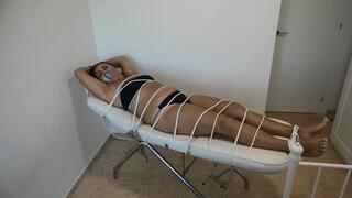 Tied slave, navel worship