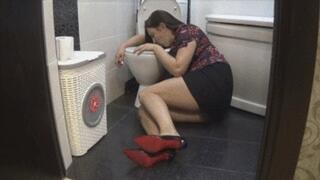 After fun party in squeaking shoes