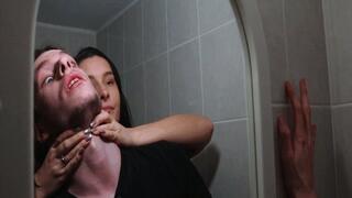 Batrhoom ambush Femdom