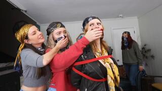 Jacquelyn Velvets Shouldn't trust Kobe Lee, Kat Von Wylder and Juicy In Rope Bondage With Silk Scarves and Mouth Stuffing PART 1