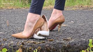 Kat Completely Destroys 2 Pairs of Designer Heels Part 1