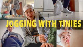 Jogging with Tinies 4K crushing, pov