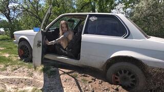 Chloe drives to a party and gets deeply stuck in her old BMW