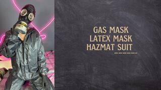 latex mask gas mask and hazmat suit
