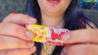 blow buble gum with mastrubation