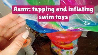 Inflating pool toys, breath sounds and squeezing play
