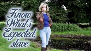 Know Whats Expected, slave