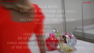 Alla hotly fucks three beach balls and lets the air out of them